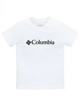 Boys, Columbia Boys Basic Logo T-Shirt - White, Size XS, 7-8 Years