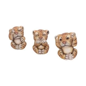 Three Wise Tigers Figurines