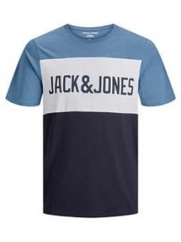 Jack & Jones Boys Short Sleeve Colourblock T-Shirt - China, Blue, Size 10 Years