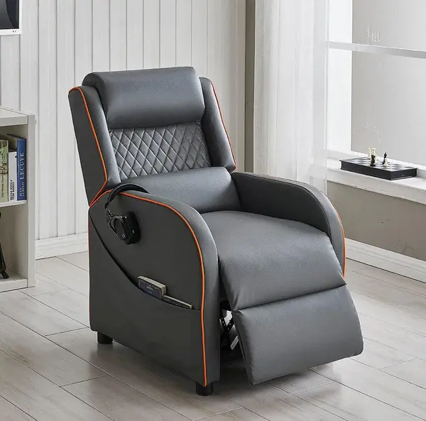 Home Detail Nova Gaming Chair Manual Recliner Grey