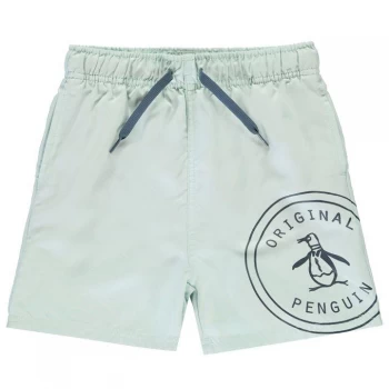Original Penguin Logo Swim Shorts - Pastel Blue