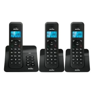 Binatone LUNA1120S-TRIO Three Cordless Phones with Answer Machine in Black
