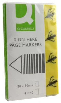 Q Connect Sign Here Page Marker X4 Asst