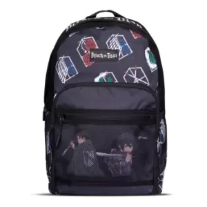 Attack On Titan Iconic Crests All-over Print Backpack, Black...