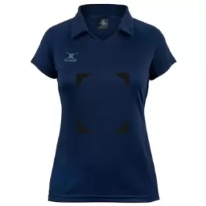 Gilbert Eclipse Womens Netball Polo Shirt w Bib Attachments - Blue