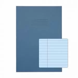 RHINO A4 Tinted Exercise Book 48 Pages 24 Leaf Light Blue with Blue