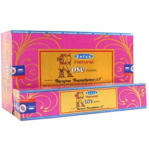 Box of 12 Packs of Natural Rose Incense Sticks by Satya