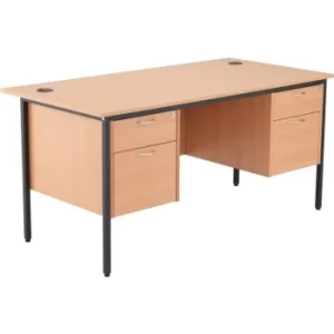 Start 18 1532MM Rectangle Desk W/2X 2 Draw Fixed Pedestals-beech