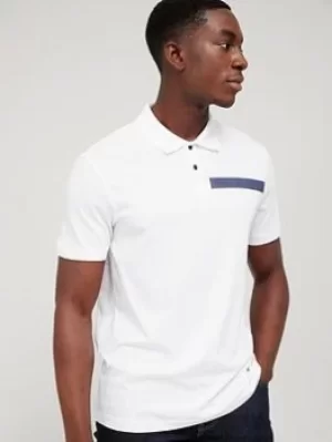 Armani Exchange Tape Logo Polo Shirt &ndash; White, Size S, Men
