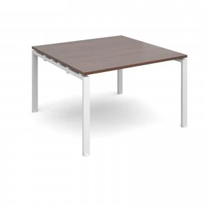 Adapt II square Boardroom Table 1200mm x 1200mm - White Frame Walnut