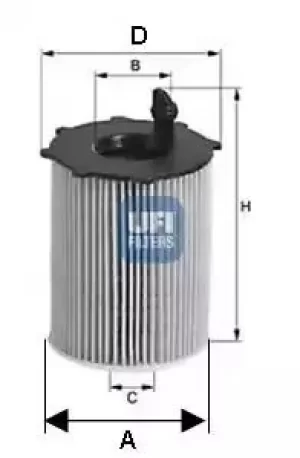 2503700 UFI Oil Filter Oil Cartridge