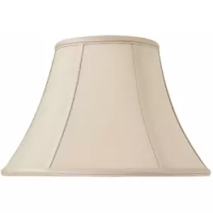 14' Inch Luxury Bowed Tapered Lamp Shade Traditional Oyster Silk Fabric & White