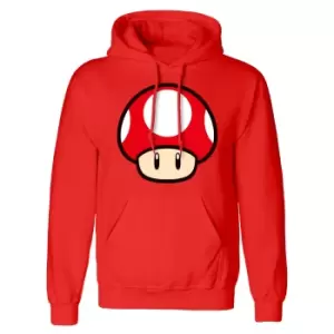 Super Mario Unisex Adult Power Up Mushroom Hoodie (M) (Red/Black/White)