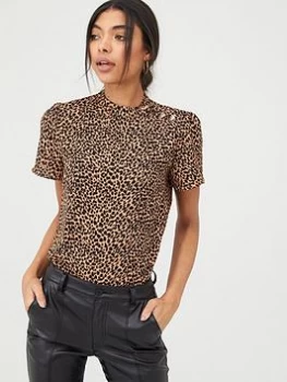 Oasis Button Side T-Shirt - Animal Print, Animal, Size 16, Women