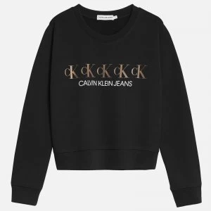 Calvin Klein Jeans Girl's Ck Repeat Foil Sweatshirt - Black - 10 Years