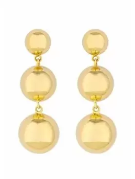 Jon Richard Recycled Gold Plated Polished Orb Earrings, Gold, Women