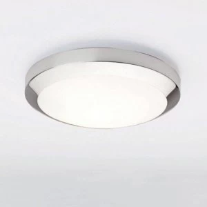 1 Light Bathroom Flush Ceiling Light Polished Chrome IP44, E27