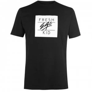 Fresh Ego Kid Mens Box Logo T Shirt - Black/White