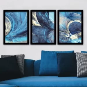 3SC112 Multicolor Decorative Framed Painting (3 Pieces)