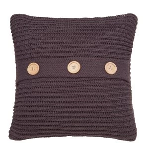 Catherine Lansfield Chunky Knit Cushion - Charcoal