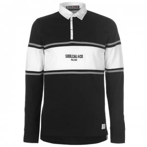 SoulCal Long Sleeve Rugby Polo Mens - Black