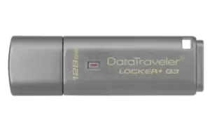DataTraveler Locker+ G3 - 128GB - USB Type-A - 3.2 Gen 1 (3.1 Gen 1) - 135 MB/s - Cap - Silver
