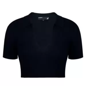 Kangol Crop Collar T Shirt Womens - Black
