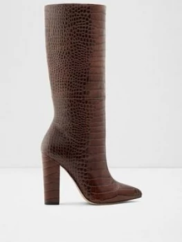 Aldo Ibilia Knee High Reptile Boots - Brown