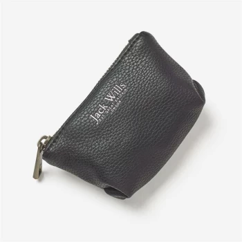 Jack Wills Rycote Leather Coin Purse - Black