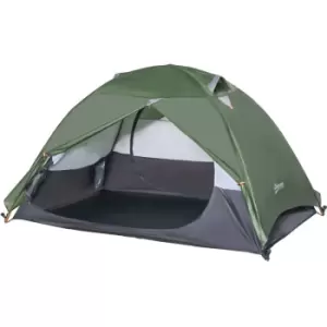 2 Man Dome Camping Tent Rainfly 4 Windows Doors Double Layer Shelter - Outsunny