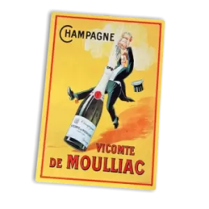 Geko Vintage Metal Sign - Retro Advertising Champagne Vicomte De Moulliac Sign