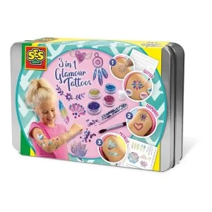 SES CREATIVE Childrens 3-in-1 Glamour Temporary Tattoos Set
