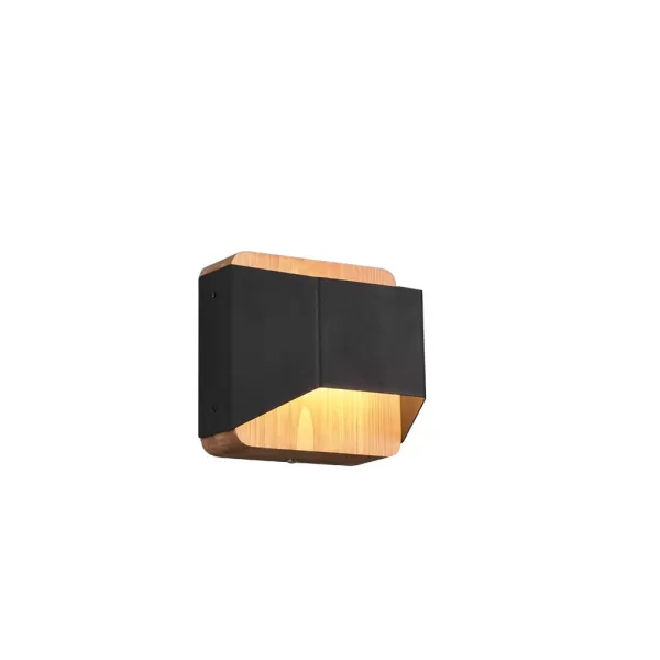 Arino Modern 12cm Up & Down Wall Lamp Black Matt 3000K