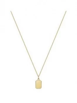 Love Gold 9Ct Yellow Gold Bevelled Edge Rectangle Pendant