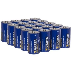 Varta Industrial D Size LR20 Alkaline Batteries 1.5V Pack of 20