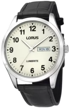 Mens Lorus Lumibrite Dial Leather Strap Watch RJ647AX9