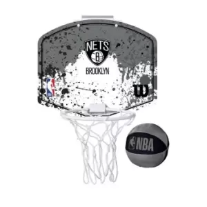 Wilson Nba Team Mini Hoop Brooklyn Nets, Black, Unisex, Balls & Gear, WTBA1302BRO