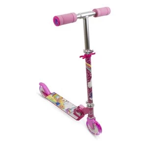 Barbie - Girls Dreamtopia Childrens Foldable Two-Wheel Inline Scooter with LED Wheels Girl (Pink)