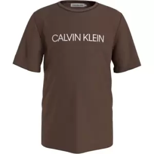 Calvin Klein Boys Institution T Shirt - Brown