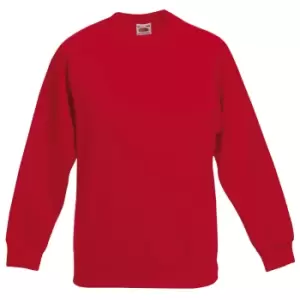 Fruit Of The Loom Childrens Unisex Raglan Sleeve Sweatshirt (Pack of 2) (5-6) (Red)