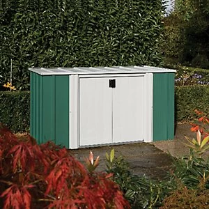 Rowlinson Metal Storage Without Floor Pent Green White 6 x 3 ft