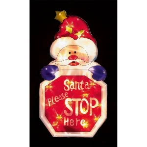 Premier Decorations Ltd Santa Please Stop Here Sign Silhouette