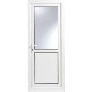 White PVCu Half Glazed Back Door Frame Rh H2055mm W840mm