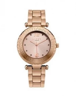 Lipsy Lispy Rose Gold Dial Rose Gold Bracelet Ladies Watch, One Colour, Women