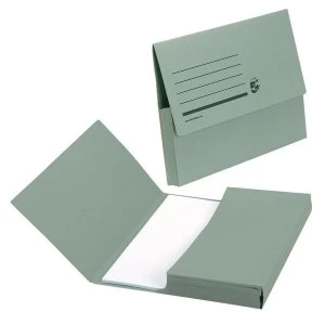 5 Star A4 Document Wallet Half Flap 285gsm Green Pack of 50