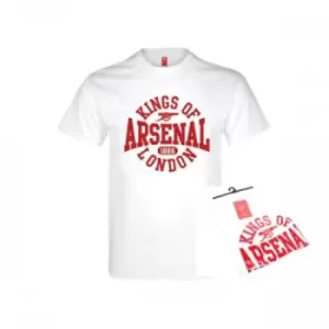 Arsenal FC Unisex Adult Kings Of London T-Shirt (S) (White/Red)