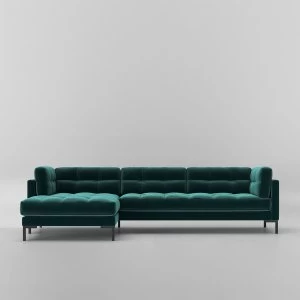 Swoon Landau Velvet Corner Sofa - Left Hand Side - Corner Sofa - King Fisher