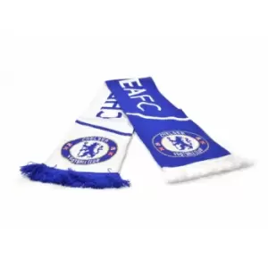 Chelsea FC Unisex Vertigo Jacquard Knitted Scarf (One Size) (Blue/White)