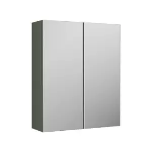 Nuie - Arno Satin Green 600mm Mirror Cabinet with 50/50 Split Doors - OFF817 - Satin Green