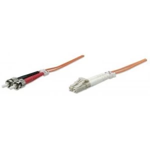 Intellinet Fibre Optic Patch Cable Duplex Multimode LC/ST 50/125 m OM2 20m LSZH Orange Fiber Lifetime Warranty